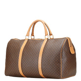 セリーヌ マカダム ボストンバッグ ブラウン PVC レザー レディース CELINE 【中古】